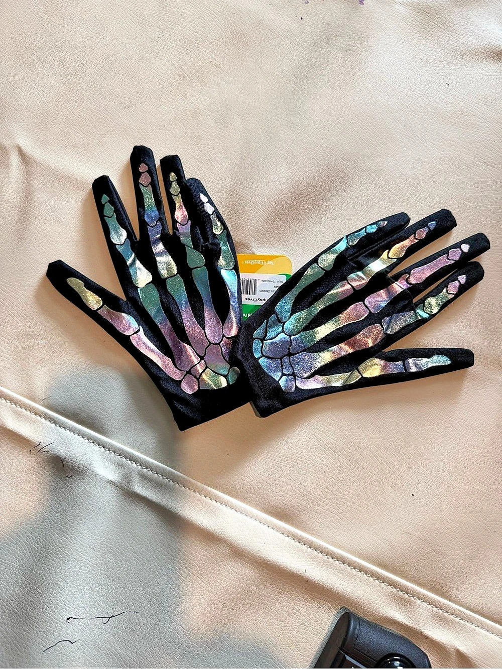 Tipsy Elves Iridescent Skeleton Gloves